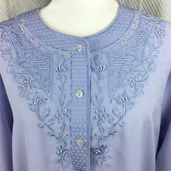 Claudia Richard Beaded Embroidered Blouse~10 - Picture 3 of 7